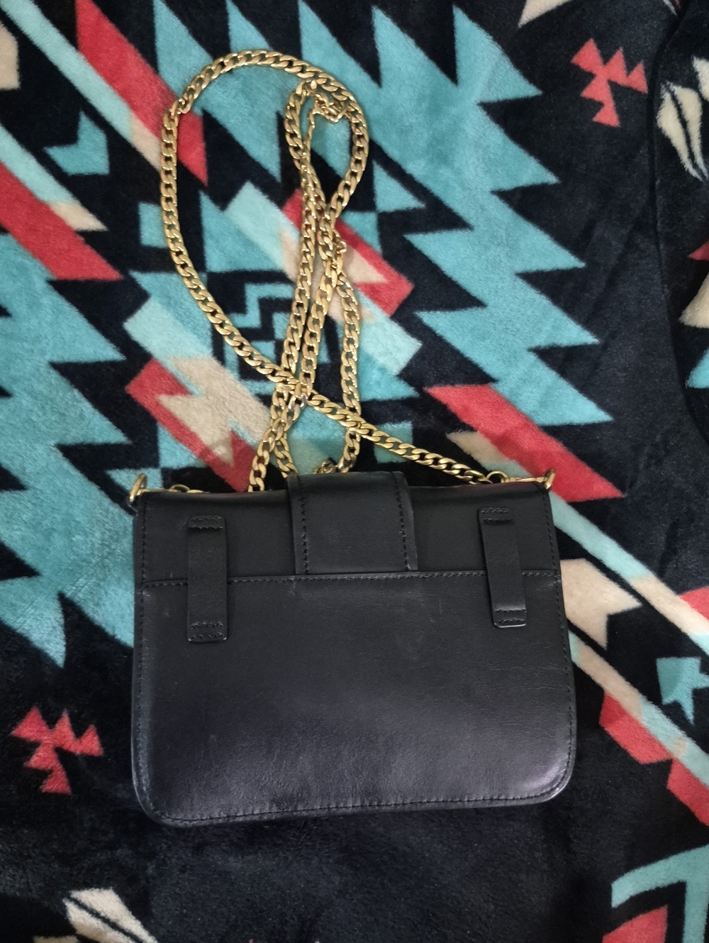 Prada Black Leather Crossbody with Gold Chain - Picture 2 of 10